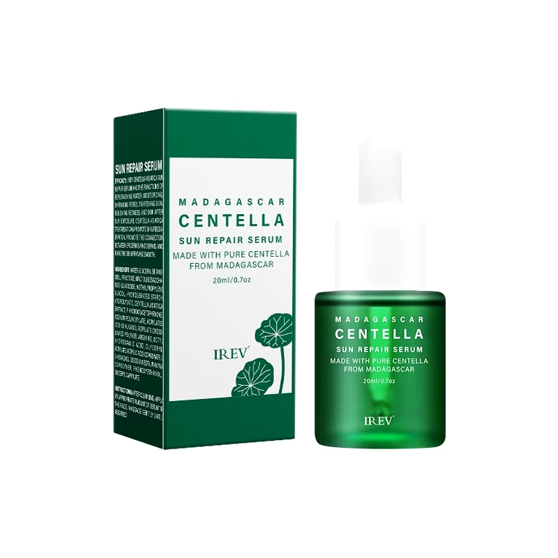 IREV Madagascar Centella Sun Repair Serum, 20ml - Hydrating & Anti-Redness Treatment with Pure Centella Extract